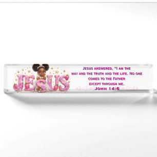 Placa De Nombre Plato de escritorio StarBerry™ "JESÚS" con Escritu