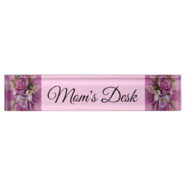 Placa De Nombre Plato de nombres elegante del Rose Bouquet Desk