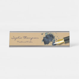 Placa De Nombre Pluma de fuente de relleno con bandeja de tinta