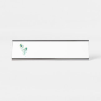 Placa De Nombre Plumas de pavo real