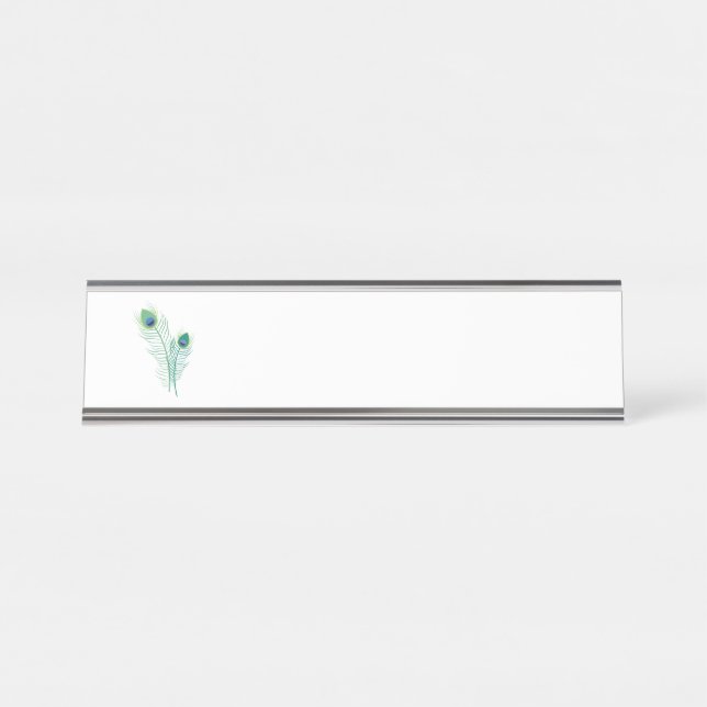 Placa De Nombre Plumas de pavo real (Anverso)