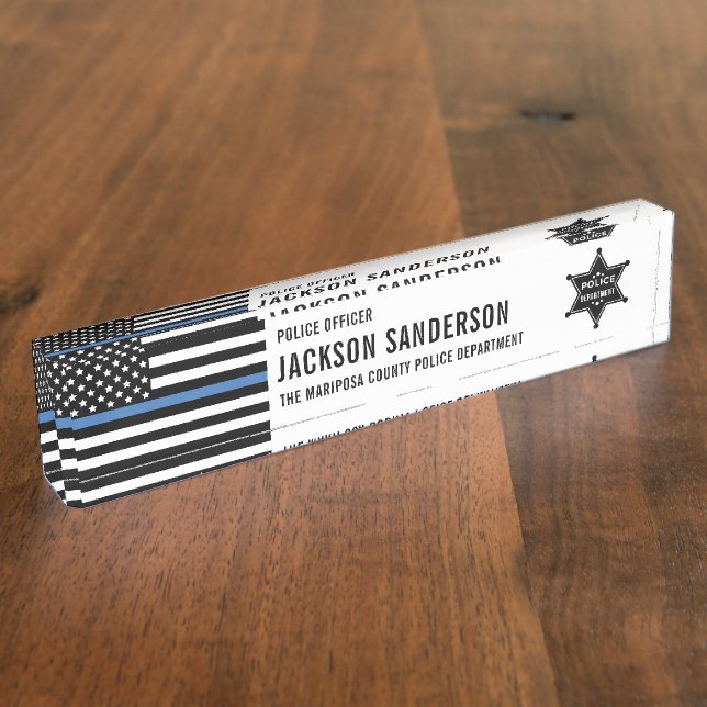 Placa De Nombre Police Department Law Enforcement Sheriff Badge (Lateral)