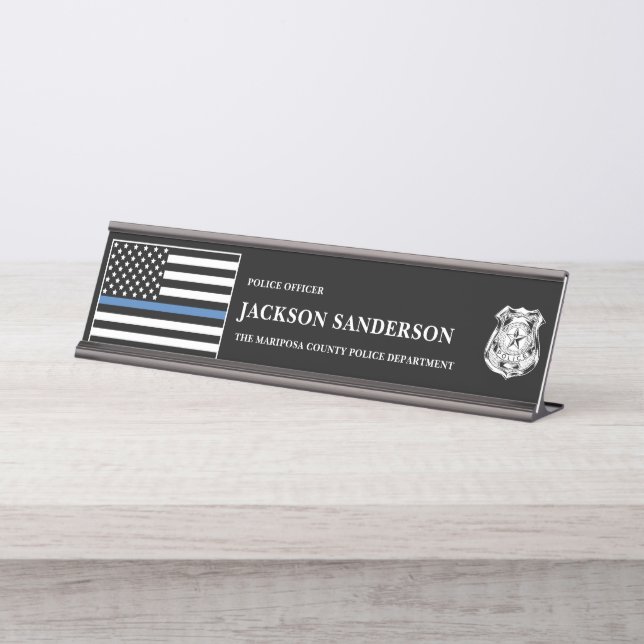 Placa De Nombre Police Officer Department Law Enforcement Logo (Anverso)