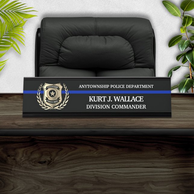 Placa De Nombre Policía delgada de la Línea Azul (Subido por el creador)
