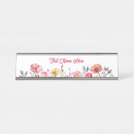 Placa De Nombre Poppies on Parade Name Plate