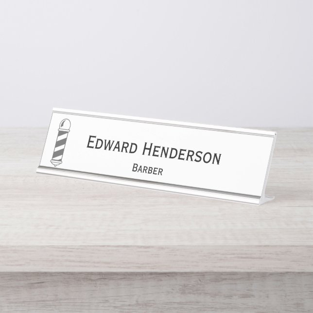 Placa De Nombre Poste de barbero | Barbero (Anverso)