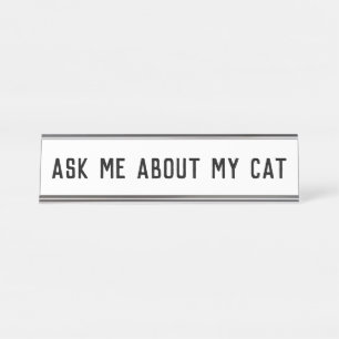 Placa De Nombre pregúntame acerca de mi gato
