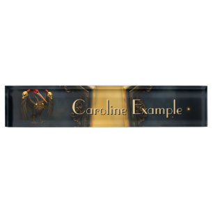 Placa De Nombre Presagio de la Puerta Dorada El Pelícano Nocturno