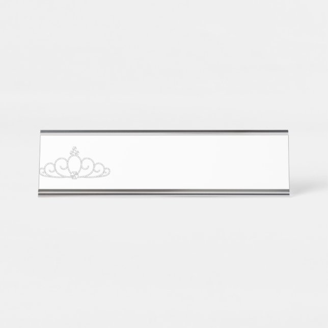 Placa De Nombre Princesa de plata Crown (Anverso)