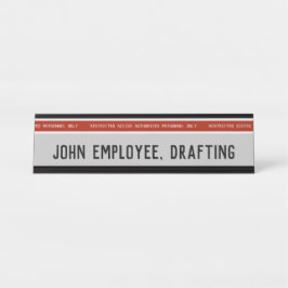 Placa De Nombre Profesional de alto riesgo de acceso restringido