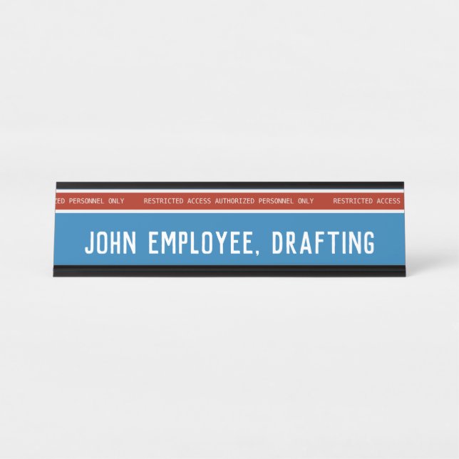 Placa De Nombre Profesional de alto riesgo de acceso restringido (Anverso)