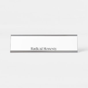 Placa de nombre profesional honestidad radical