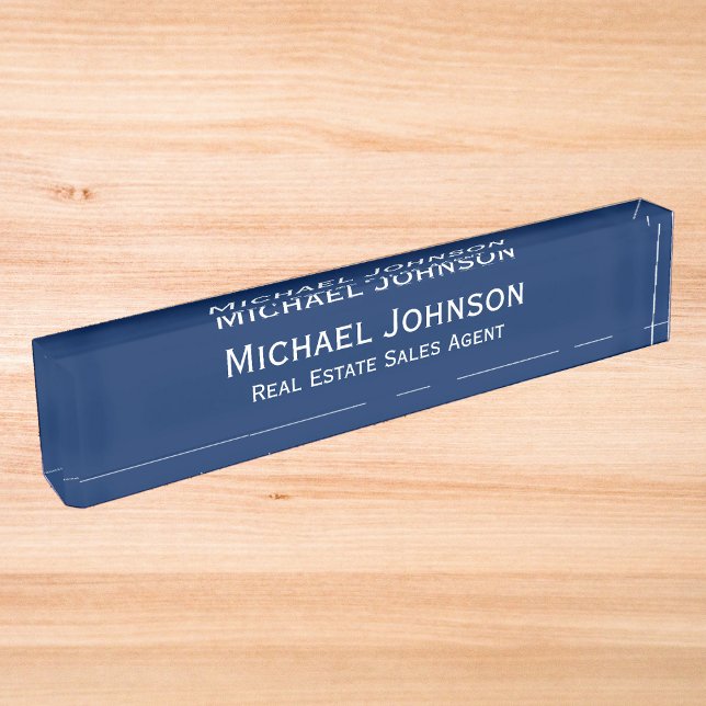 Placa De Nombre Profesional moderno Minimalista personalizado pers (Custom Personalized Minimalist Modern Professional Desk Name Plate)
