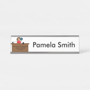 Placa De Nombre Profesionales administrativos Personalización mund
