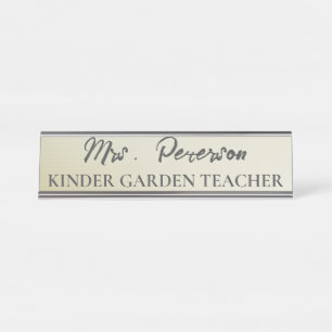 Placa De Nombre Profesor de degradado amarillo personalizado