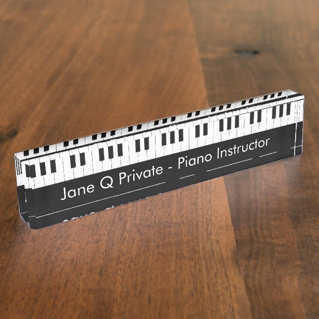 Placa De Nombre Profesor de piano (Lateral)
