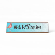 Profesor Educador Profesional Pink Flamingo Azul