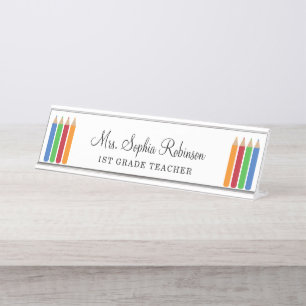 Placa De Nombre Profesora moderna personalizada