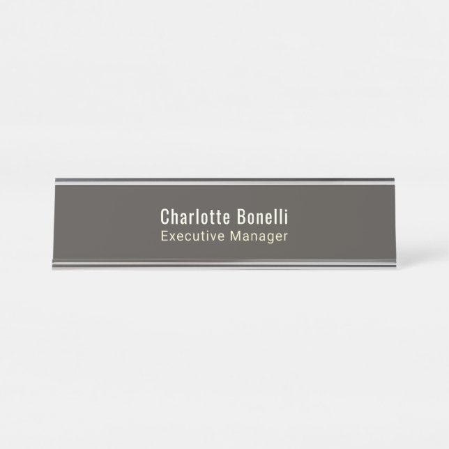 Placa De Nombre Professional Modern Minimalist Plain  (Anverso)