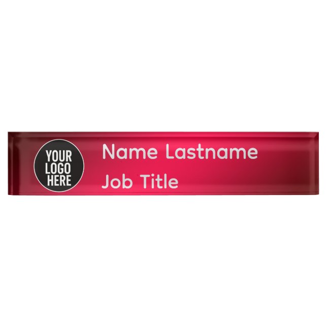 Placa De Nombre Professional Office Desk Nameplate with Logo Space (Anverso)