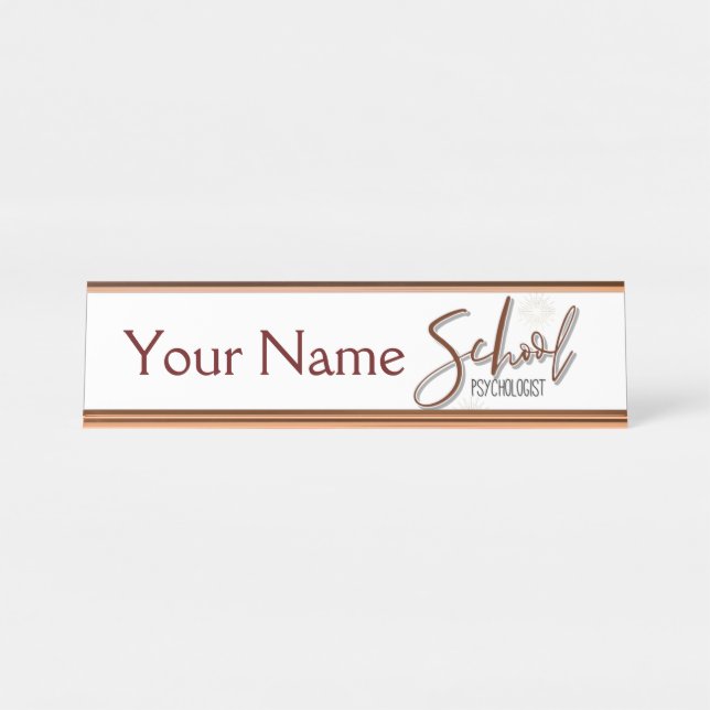 Placa De Nombre Psicólogo de la Escuela de Nombre Personalizado (Anverso)