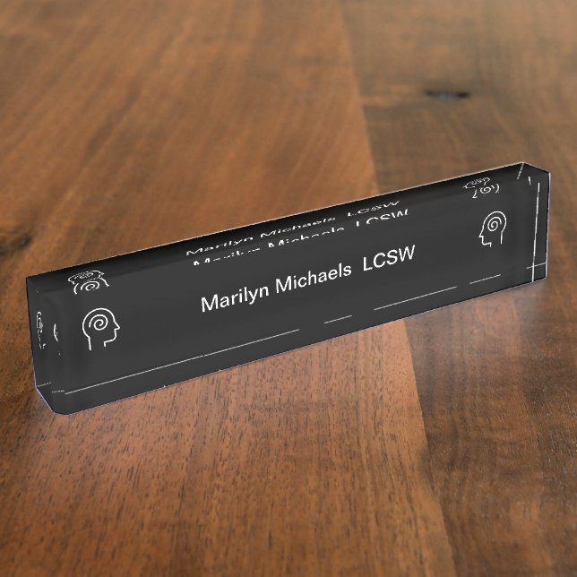 Placa De Nombre Psicoterapeuta Profesional (Lateral)