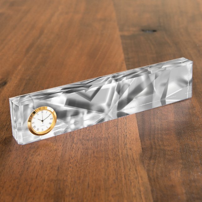 Placa De Nombre Punta de trozos cuadrados de algún acrílico, blanc (Lateral)