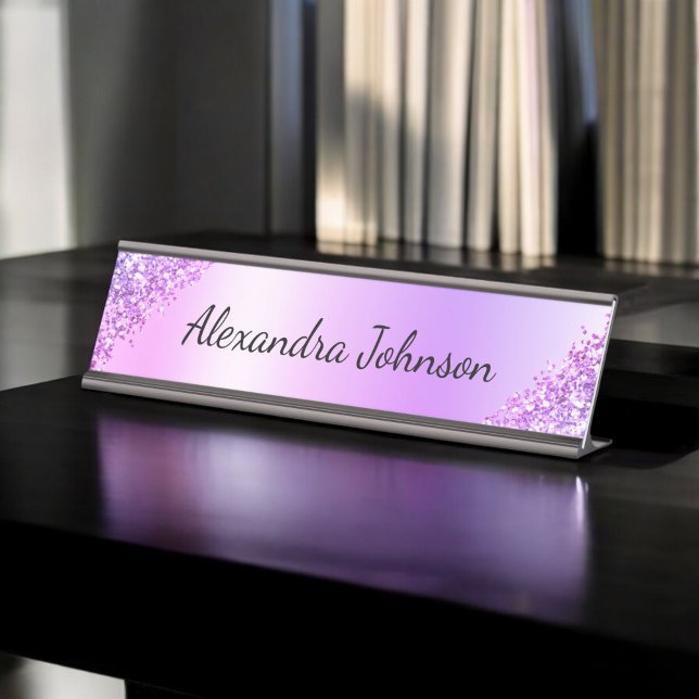 Placa De Nombre Purple Elegant Oficina Profesional Moderna (Subido por el creador)