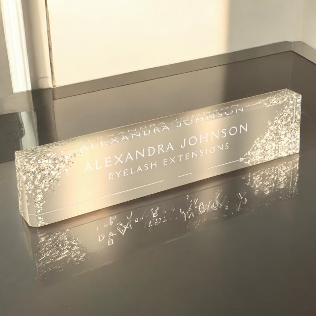 Placa De Nombre Purpurina de oro de lujo Sparkle Eyelash Extension (Subido por el creador)