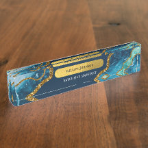 Purpurina Geode de la Agate Azul y Oro