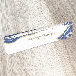 Placa De Nombre Purpurina profesional de la Marina Blue Marble Aga