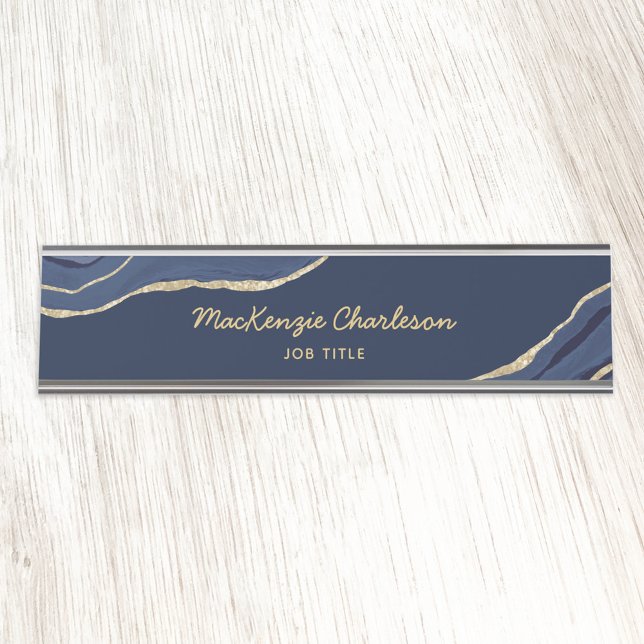 Placa De Nombre Purpurina profesional de la Marina Blue Marble Aga (Subido por el creador)