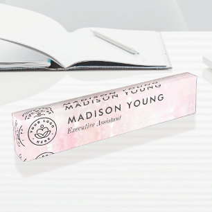 Placa De Nombre Purpurina rosa bonito glamuroso