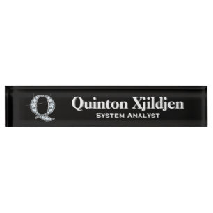 Placa De Nombre Q Faux Diamond Desk Nameplate