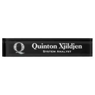 Placa De Nombre Q Faux Diamond Desk Nameplate