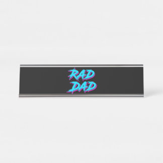 Placa De Nombre Rad Dad Retro 80