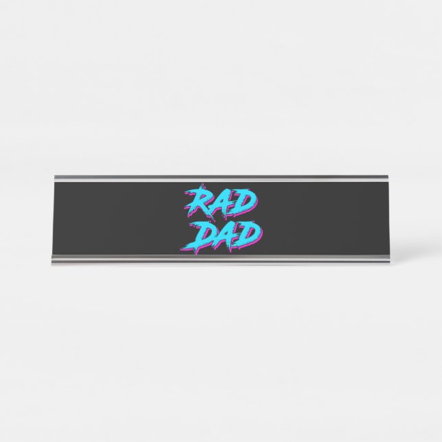 Placa De Nombre Rad Dad Retro 80 (Anverso)