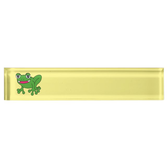 Placa De Nombre Rana divertida (Anverso)