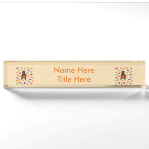 Placa De Nombre Rata de Halloween y Personalizado de calabaza