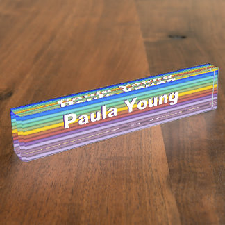 Placa De Nombre Rayas del arco iris