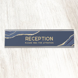 Placa De Nombre Recepción de Purpurina de oro de la Marina Blue Ma