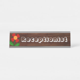 Placa De Nombre Recepción. Flor de boho alegre