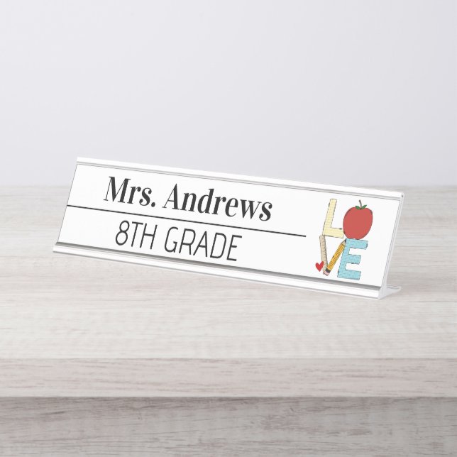 Placa De Nombre Reconocimiento De personalizado A Regalo Escolar (Anverso)