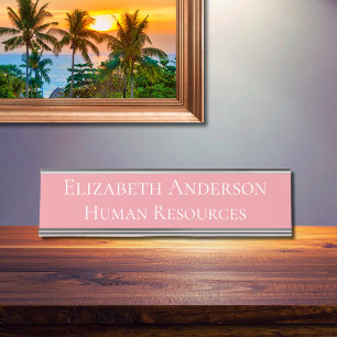 Placa De Nombre Recursos Humanos Personalizados Rosa