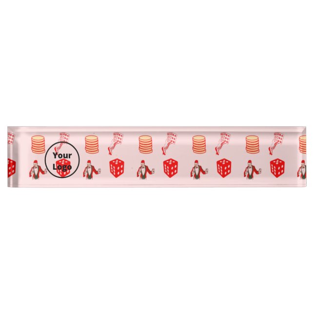 Placa De Nombre Red casino business pattern (Anverso)