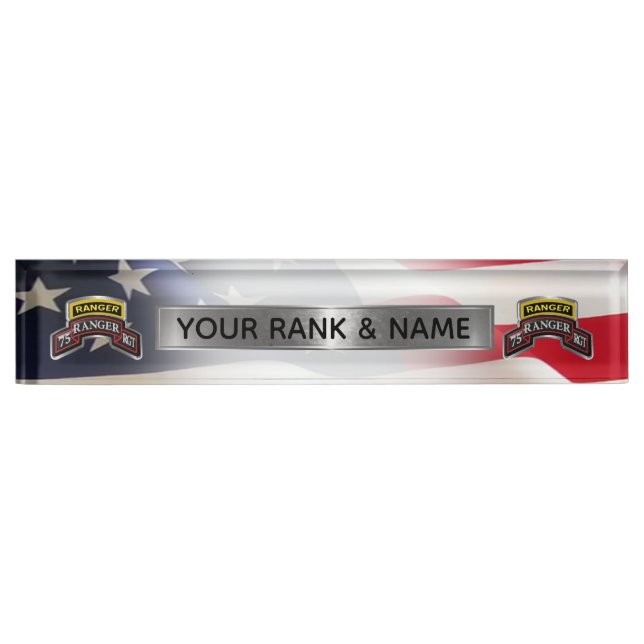 Placa De Nombre Regimiento Ranger número 75 (Anverso)