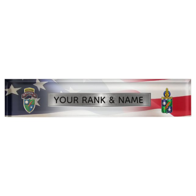 Placa De Nombre Regimiento Ranger número 75 (Anverso)