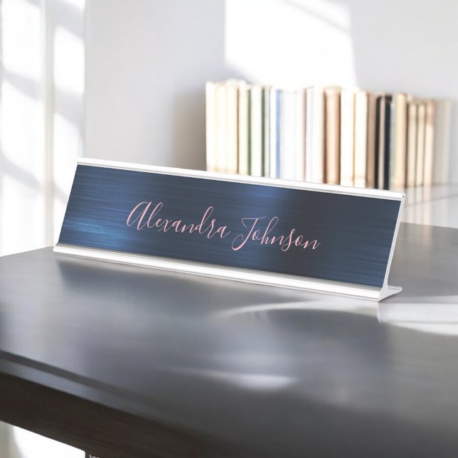 Placa De Nombre Relieve metalizado azul marino | Relieve metalizad (Subido por el creador)