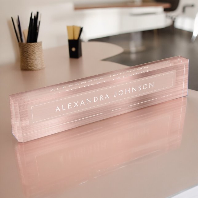 Placa De Nombre Relieve metalizado de oro rosa         | Relieve m (Subido por el creador)