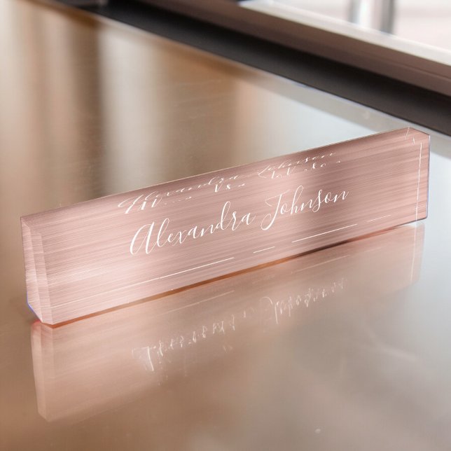 Placa De Nombre Relieve metalizado de oro rosa         | Relieve m (Subido por el creador)